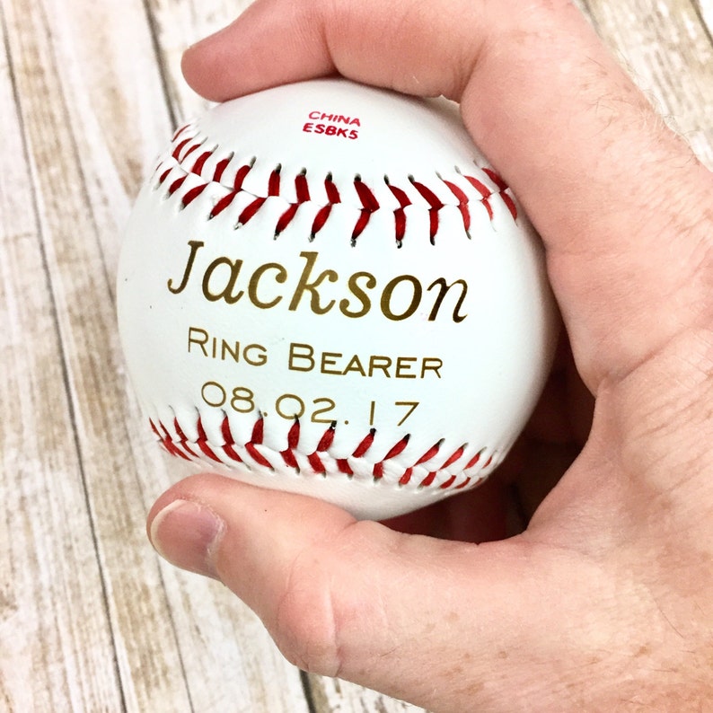 Ring Bearer Gift, Personalized Laser Engraved Baseball, Custom Baseball, Ring Security, RingBearer Gift, Junior Groomsman, Baseball Gift
