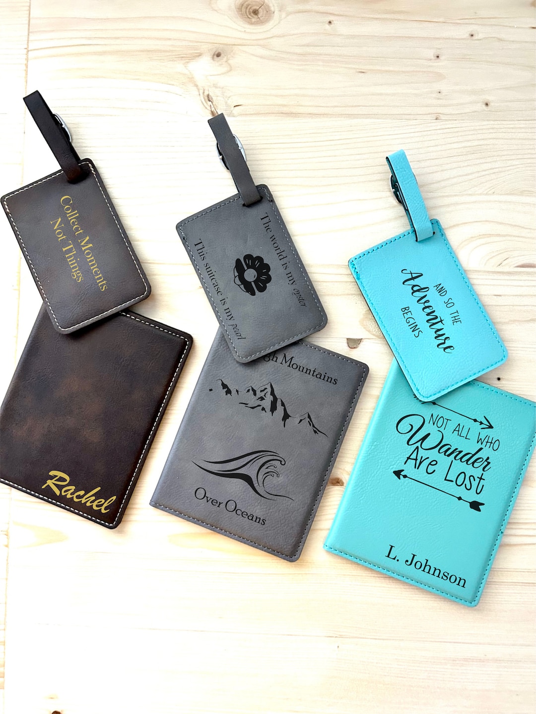 Personalized Passport and Luggage Tag, Passport and Luggage Tag Set