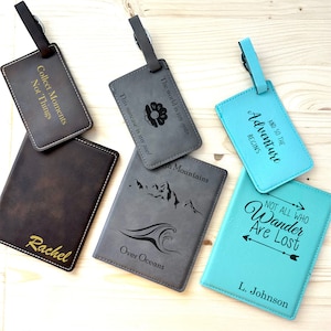 Personalized Passport and Luggage Tag, Passport and Luggage Tag Set, Personalized Passport Holder and Personalized Luggage Tag Set