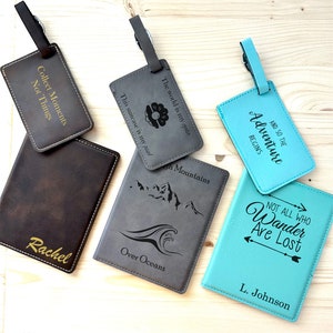 Personalized Passport and Luggage Tag, Passport and Luggage Tag Set, Personalized Passport Holder and Personalized Luggage Tag Set