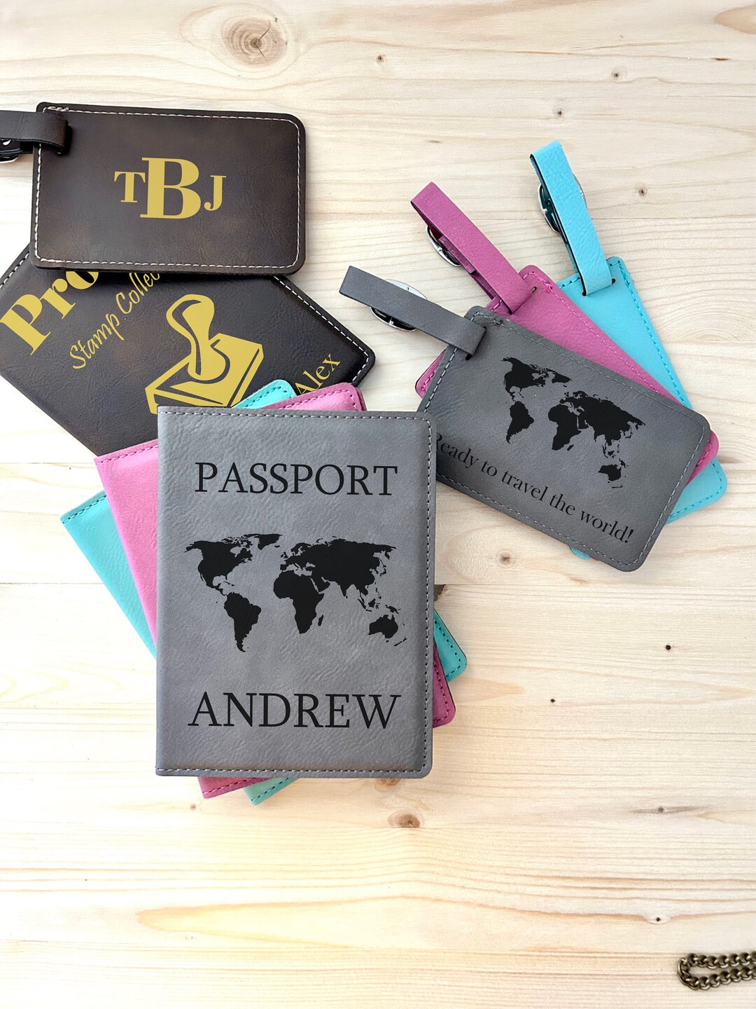 Passport and Luggage Tag Set, Personalized Passport Holder