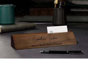 Personalized Desk Name Plate, Personalized Wood Desk Name, Custom Walnut Desk Name, Executive Personalized Desk Name Plate, Workplace Gift