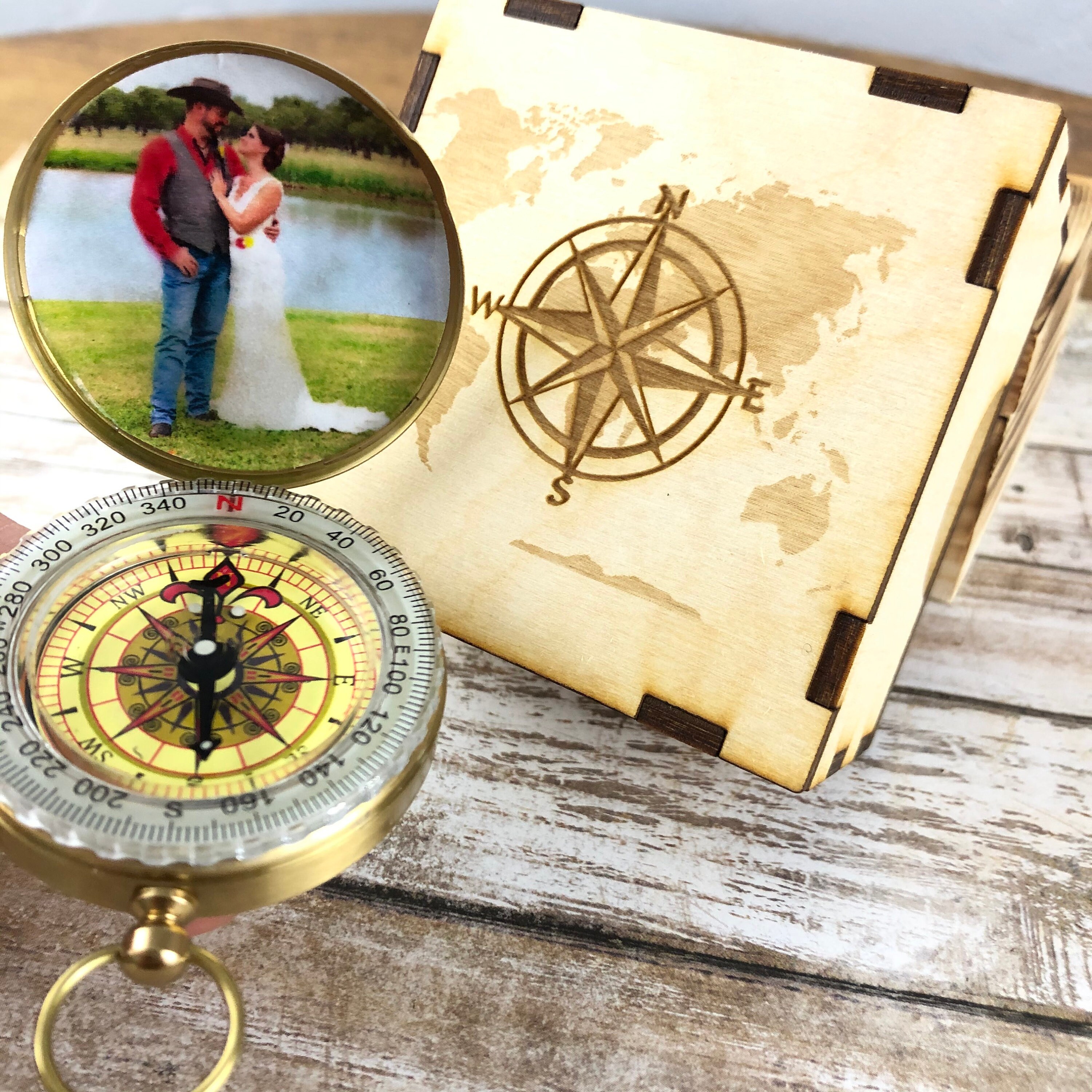 Keepsake Compass Box for Boyfriend Engraved Compass With Etsy