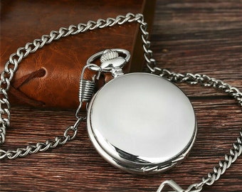 ENGRAVED Pocket Watch, Personalized Pocket Watch Gift for Dad, Groomsmen Pocket Watch Gift, Wedding Party Gift