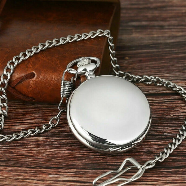 ENGRAVED Pocket Watch, Personalized Pocket Watch Gift for Dad, Groomsmen Pocket Watch Gift, Wedding Party Gift