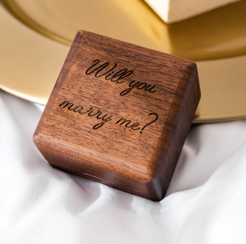 Wedding Ring Box, Engagement Ring Box Custom Ring, Ring Bearer Box, Engraved Ring Box, Engraved Wedding Ring Box, Ring Box Bride Gift image 4