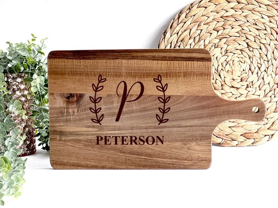 Gleevara Cadeau Crémaillère, Planche à Découper En Bambou Artisanale Unique, Idée Cadeau Cremaillere, Cadeau Crémaillère Pour Famille Et Amis