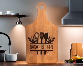 Nanas Kitchen Paddle Cutting Board, Grandma Paddle Cutting Board,