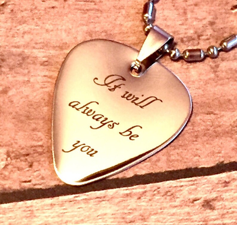 Personalized CUSTOM Engraved Guitar Pick Necklace Bridesmaid Etsy
