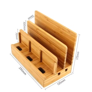 a personalized wood docking station for phone, wallet, tablet