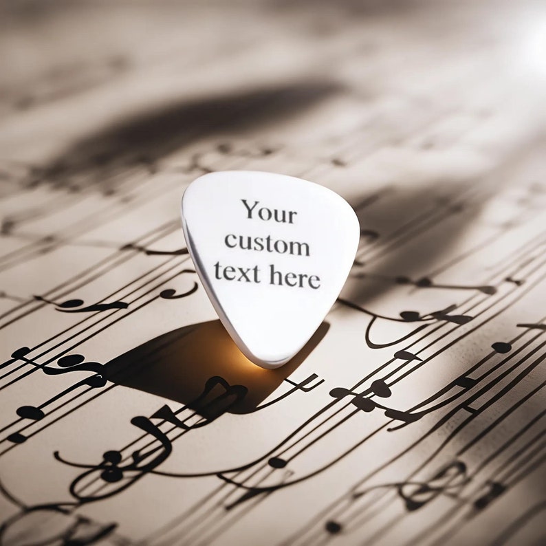 Engraved Guitar Pick: Personalized Stainless Steel With Leather Case - Etsy