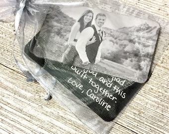 SALE! Engraved HANDWRITING Picture Wallet Card - Photo Wallet Insert -Gift for Groom, Husband gift, Engraved Love Letter