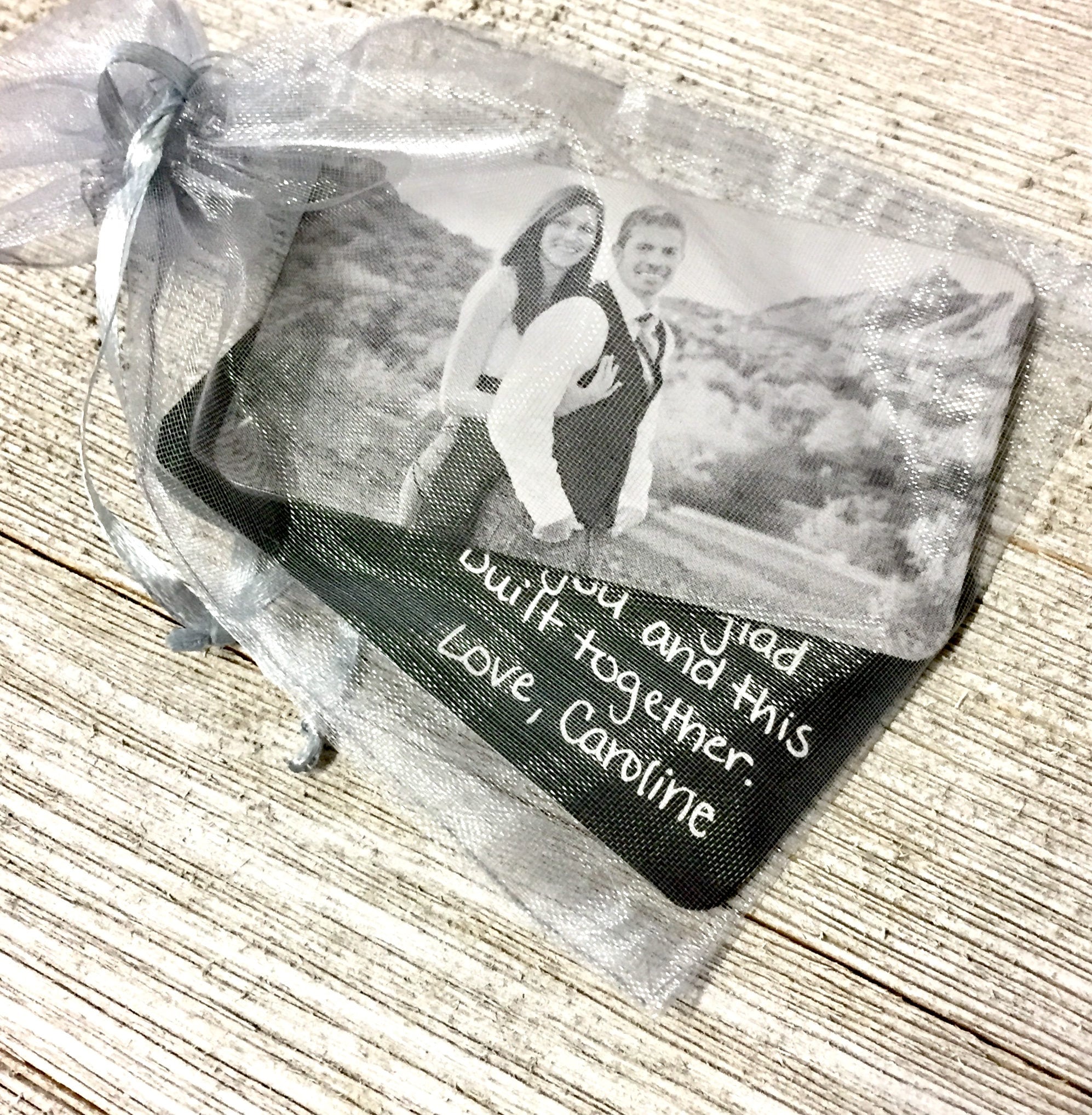 Engraved Handwritten Photo Wallet Card