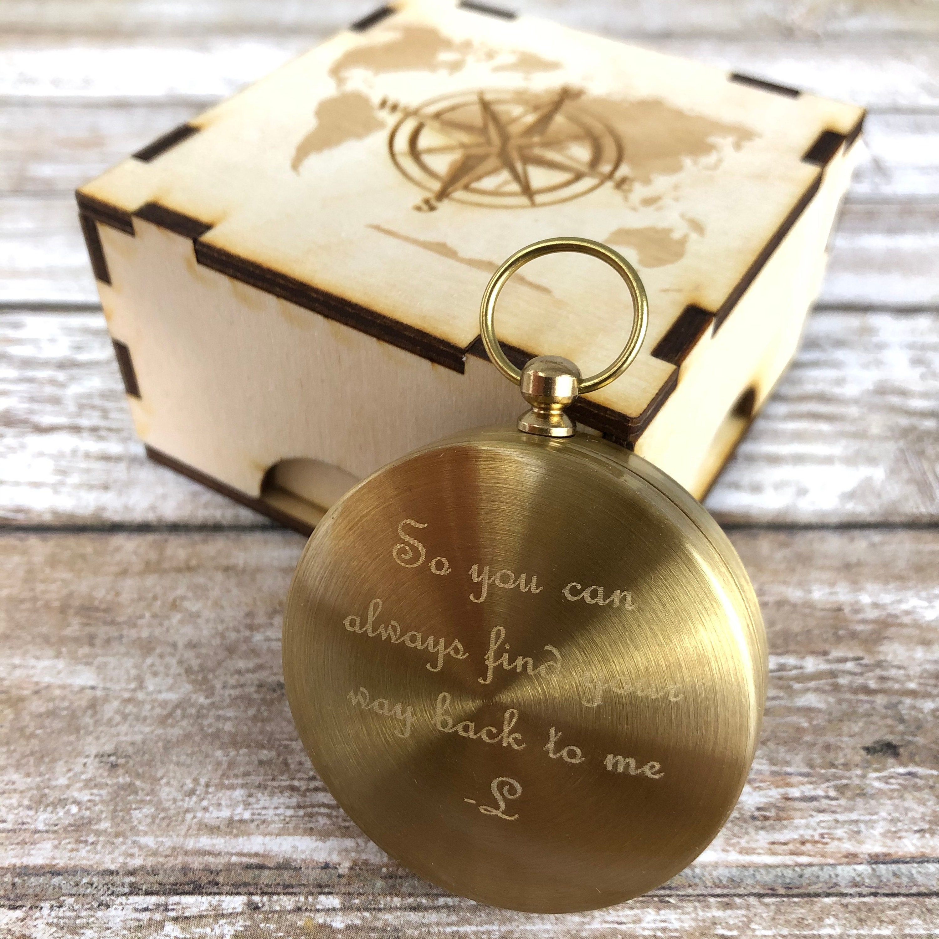 Keepsake Compass Box for Boyfriend Engraved Compass With Etsy