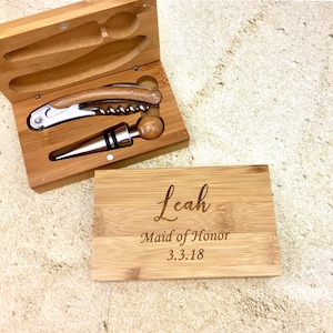 Engraved Wine Tool SetWine Tool SetWine Opener SetWine Gifts For MenPersonalized Wine GiftsWine Accessories Gift Set4pc Wine Gift image 5