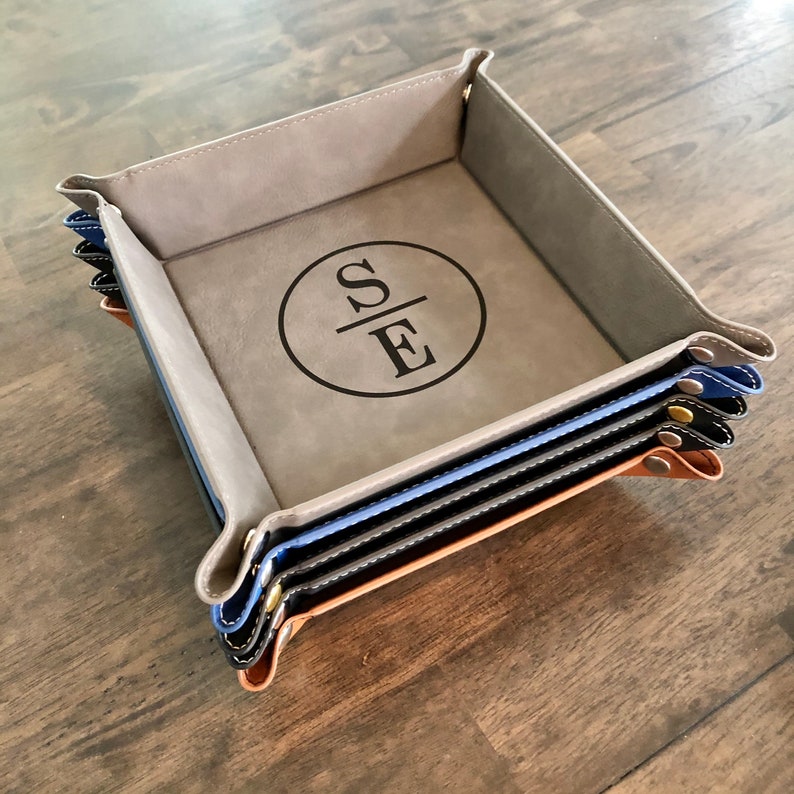 Office Tray Catch All Tray Leather Valet Tray for Men Etsy