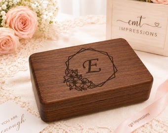 Engraved Wooden Jewelry Box – Personalized Bridesmaid Gift