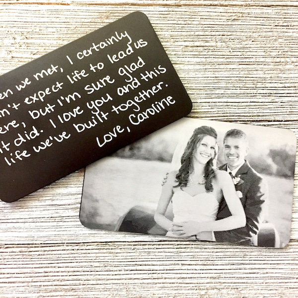 Personalized Picture Wallet Card as a valentines day gifts for husband idea