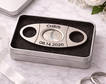 Personalized Cigar Cutter, Engraved Groomsmen Wedding Party Gift Favors