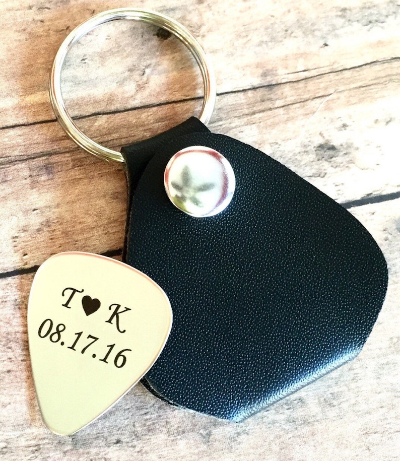 Guitar Pick Keychain Custom Engraved Guitar Pick Etsy