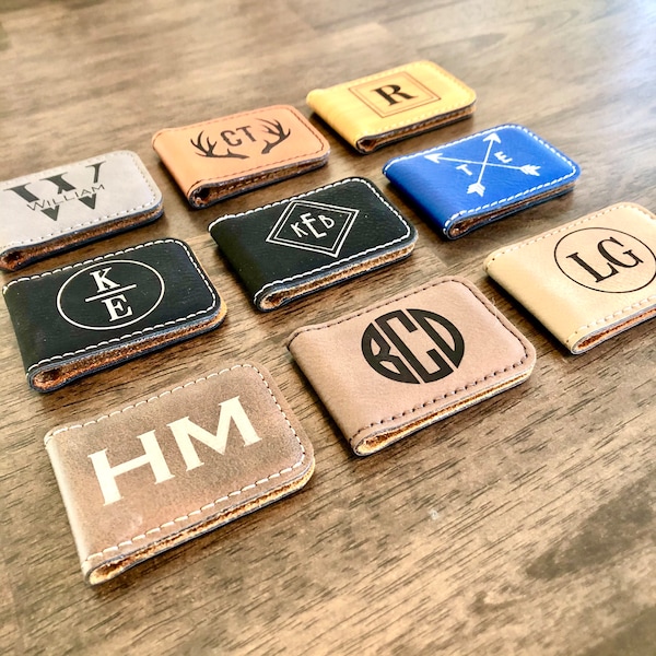 Money Clip Leather, Personalized Money Clip for Groomsmen Gift, Custom Groomsmen Men Gifts