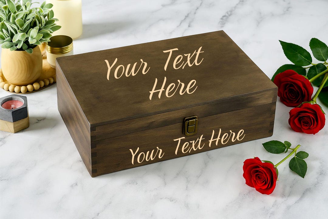 Engraved Wedding Keepsake Box – Rustic Wooden Memory Chest - Etsy