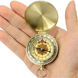 CUSTOM Engraved Compass, WORKING Compass - personalized compass. Front and/or back engraving