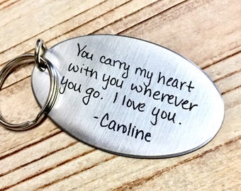 HANDWRITING Key chain - Handwritten Key chain, Handwritten Keychain, Your Handwriting Key chain, Custom Handwriting, Actual Handwriting