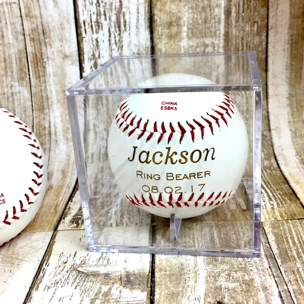 Ring Bearer Gift, Personalized Laser Engraved Baseball, Custom Baseball, Ring Security, RingBearer Gift, Junior Groomsman, Baseball Gift