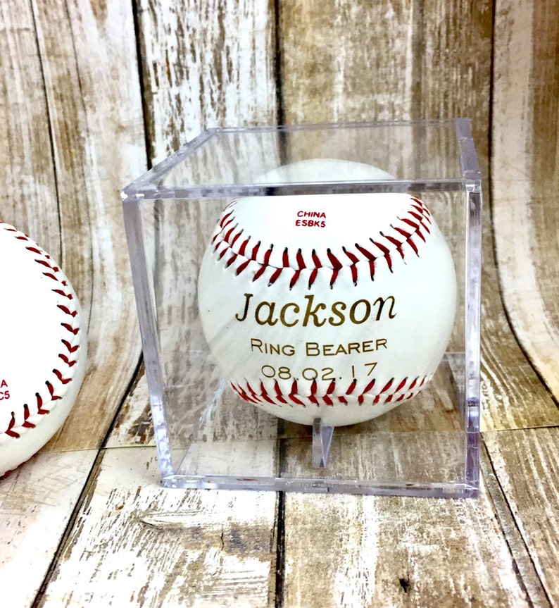 Ring Bearer Gift, Personalized Laser Engraved Baseball, Custom Baseball, Ring Security, RingBearer Gift, Junior Groomsman, Baseball Gift