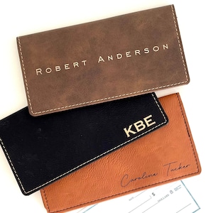 Personalisierte Scheckheft-Cover: Leder Geldbeutel mit individueller Gravur - Stilvoller Scheckhalter, ideale Scheckheft-Brieftasche und Hülle