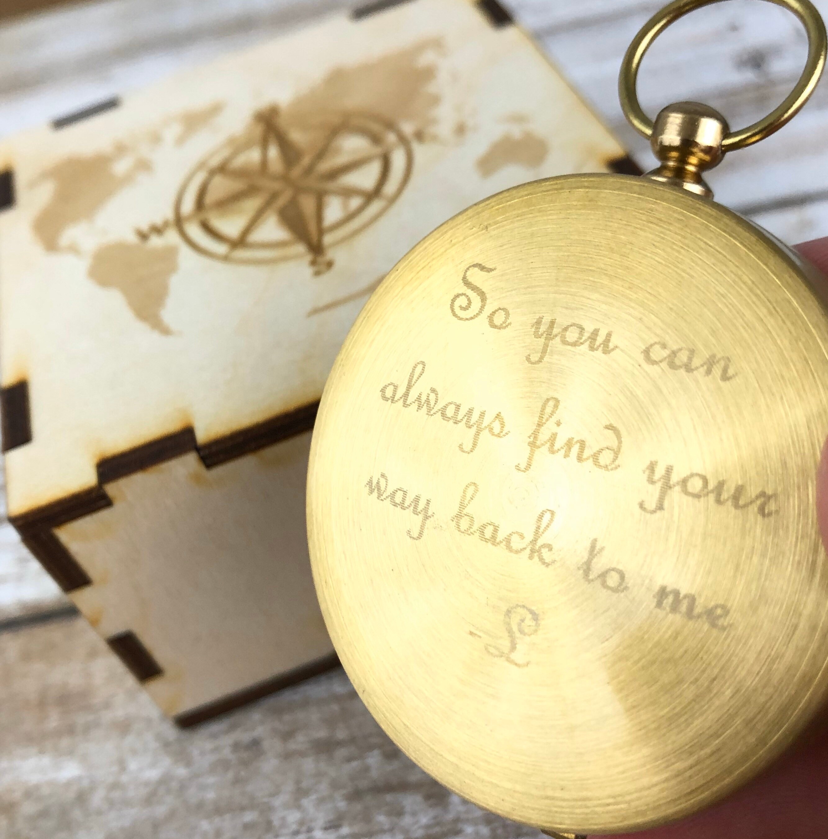 Keepsake Compass Box for Boyfriend Engraved Compass With Etsy
