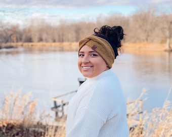 Handmade adult twisted ear warmer | soft, cozy, warm, double layer, premium yarn | handknit winter turban headband | womens, teen