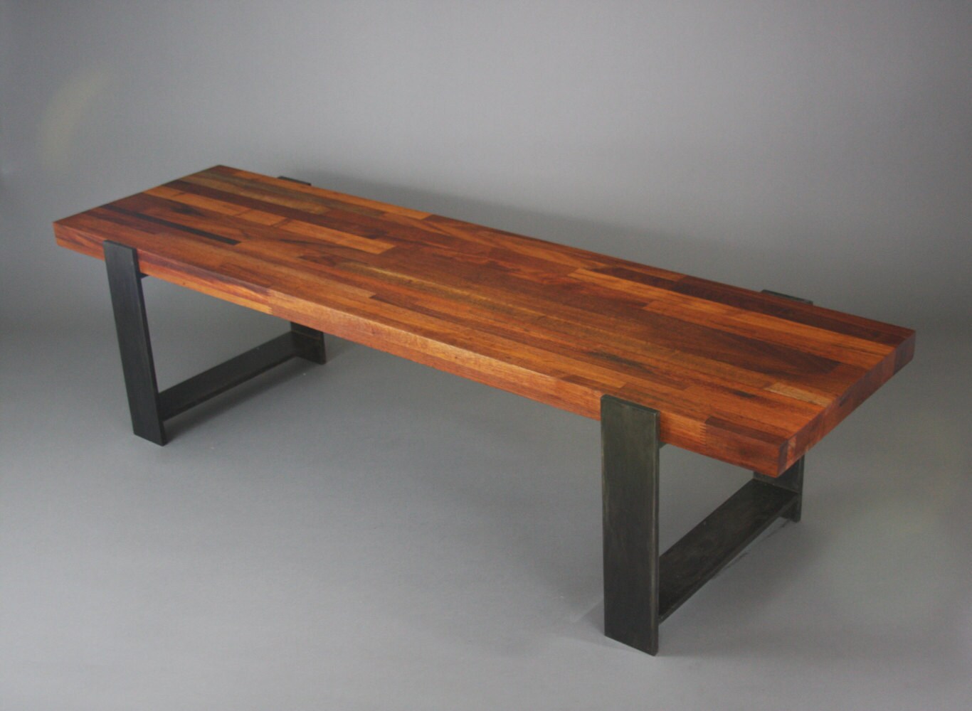 Banco de acero y madera de caoba | Etsy