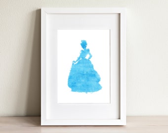 Princess Wall Art/Minimalist Paint/Abstract Art/Nursery Decor/Girls Room/Animated Character/Print