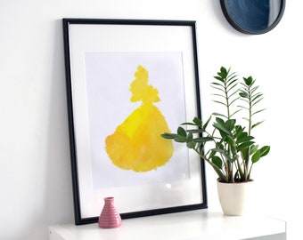 Princess Minimalist Oil Paint/Abstract Art/Nursery Decor/Girls Room/Animated Character