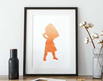 Princess Wall Art/Minimalist Paint/Abstract Art/Nursery Decor/Girls Room/Animated Character/Print