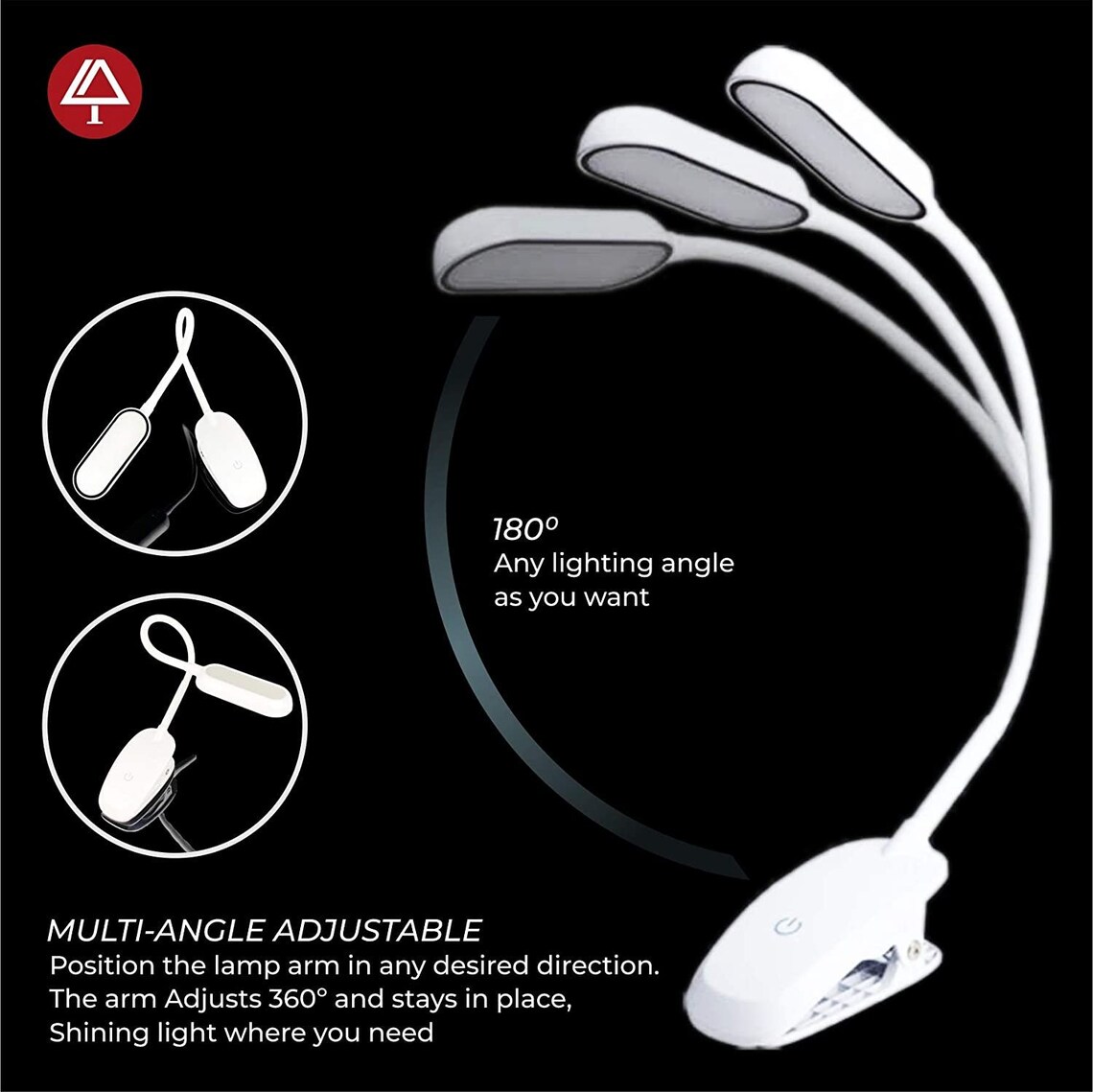 Clip On Light Rechargeable Battery Operated Reading Light Etsy