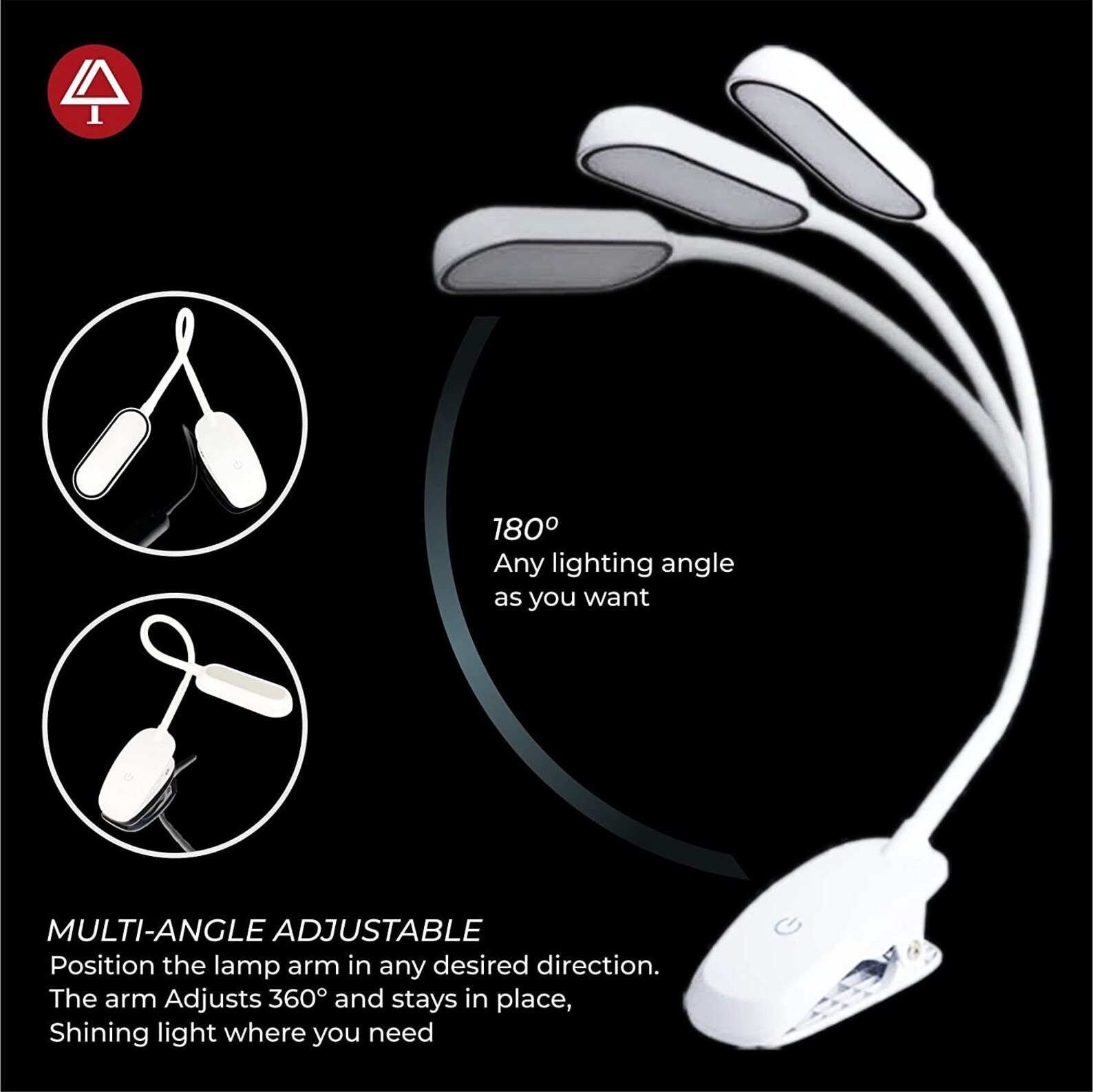 Clip On Light Rechargeable Battery Operated Reading Light Etsy