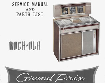 Jukebox ROCK-OLA Manual High resolution Instant PDF. Model 425 'Grand Prix' (1964) (juke box)