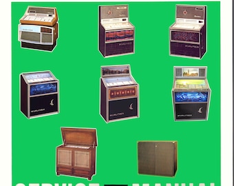 Jukebox WURLITZER Manual High resolution Instant PDF. Models Atlanta,Carillon,Lyric,Tarock,Hideaway (1971) (juke box)