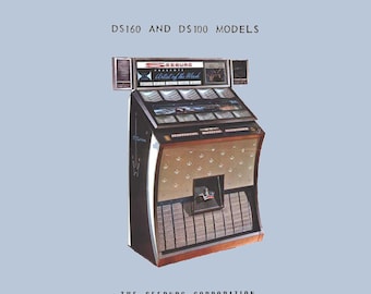 Manuel du SEEBURG Jukebox en pdf téléchargeable haute définition. Modèles DS160 et DS100 (1962) (juke box)