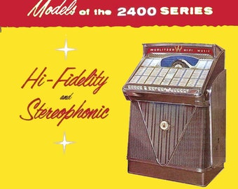 Jukebox WURLITZER Manual High resolution Instant PDF. Models 2400, 2404 e 2410 (1960) (juke box)