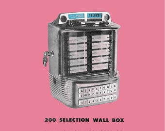Wallbox and Stepper WURLITZER Manual High resolution Instant PDF. Model 5210 (wallbox) and 2000 (stepper)(1956) (wall box)