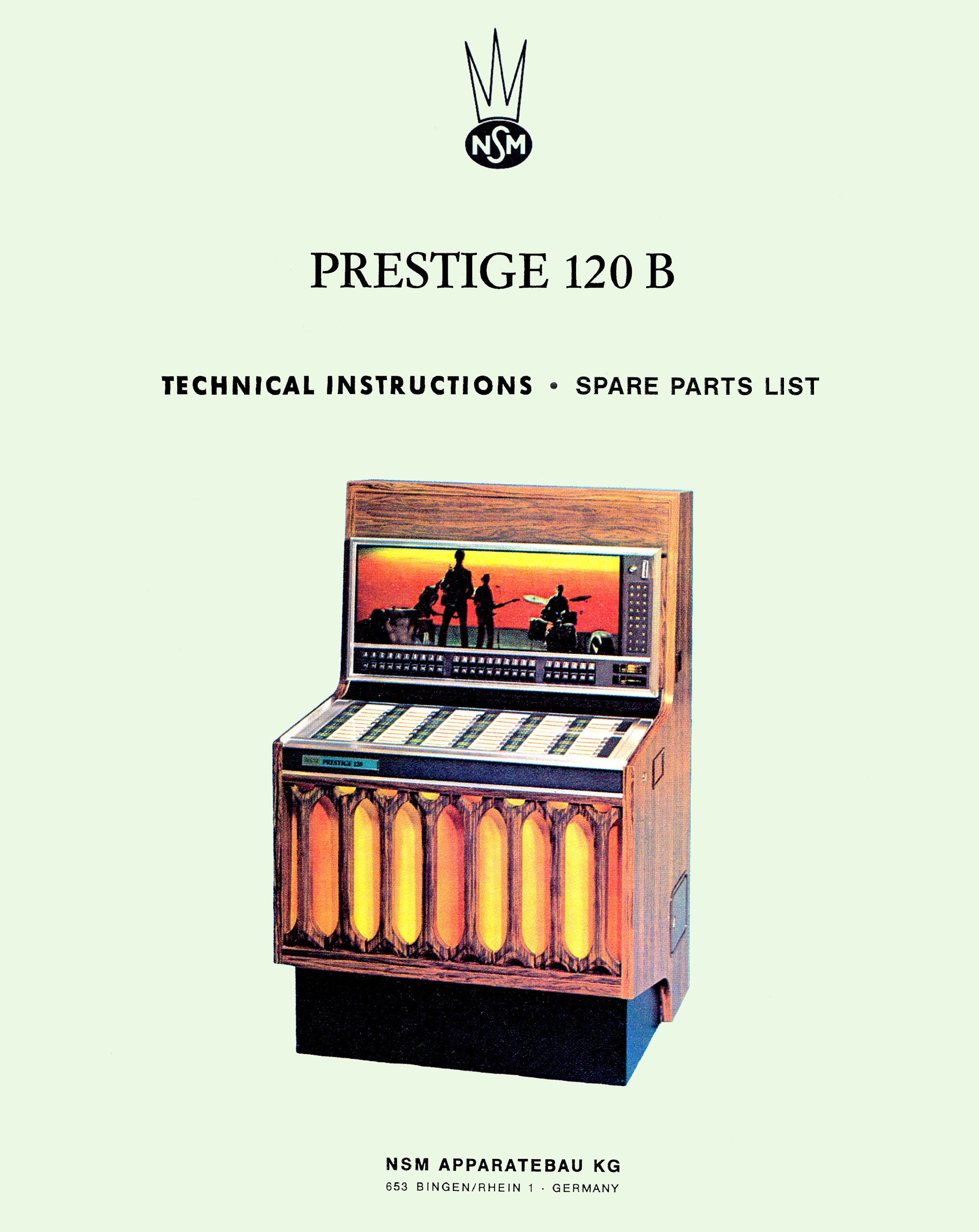 Jukebox NSM Manual High Resolution Instant PDF. Model Prestige 120 B