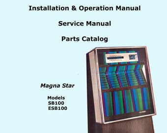 Jukebox SEEBURG Manual High resolution Instant pdf. Models SB 100, ESB 100-5, EsB 100-H5 'Magnastar' (juke box)