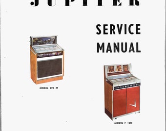 Jukebox Jupiter manual High resolution Instant PDF. Models 120-M and F-100 (juke box)
