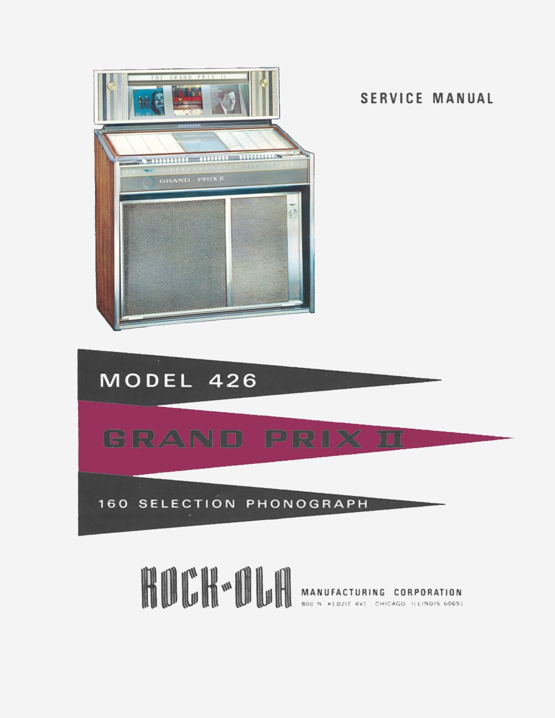 Jukebox ROCK-OLA Manual High Resolution Instant Pdf. Model 426