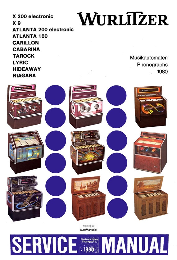 WURLITZER ジュークボックスの高解像度 PDF マニュアル。アトランタ