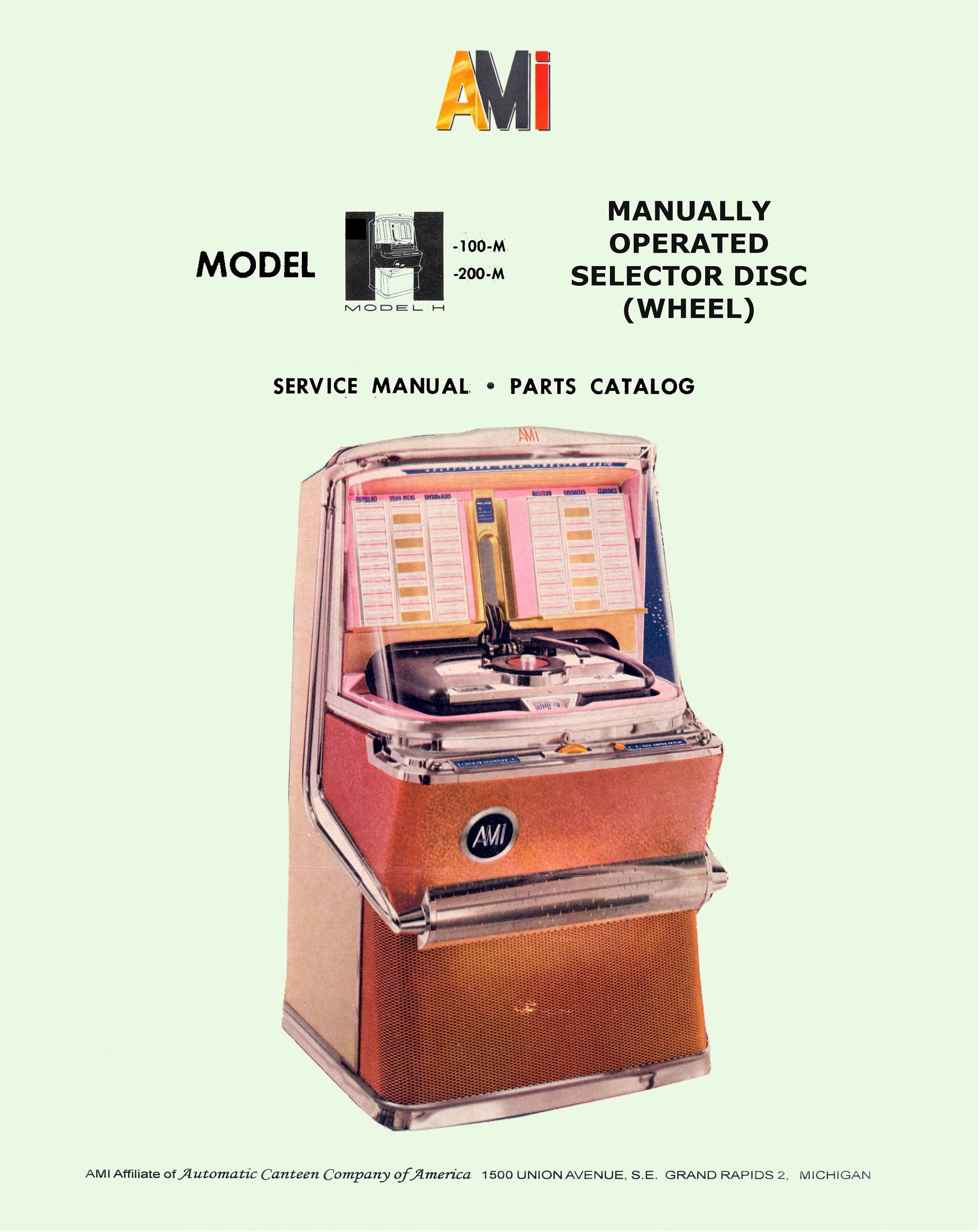 Jukebox AMI Manual High Resolution Instant PDF. Models H-200